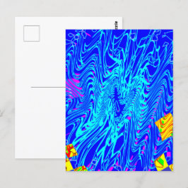 Färgning av modern blå Abstrakt Vykort