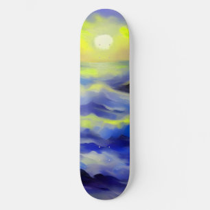 Färgning av mörk blått havet vinkarare under sol mini skateboard bräda 18,5 cm