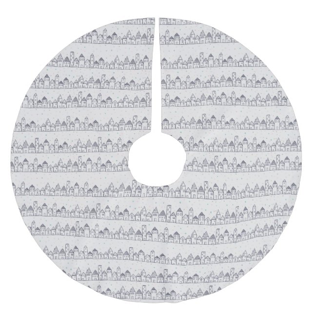 Färgning av Page-julbyn i Snö Julgransmatta Borstad Polyester (Framsidan)