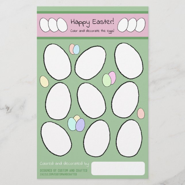 Färgning av Påskägget Sida Dekoreringsaktivitet (Framsida)