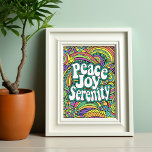Färgning av Peace Joy Serenity Abstrakt Mönster Vu Poster<br><div class="desc">Upplev att färga abstrakten mönster med ett inspirerande budskap - fred,  lycka till.</div>