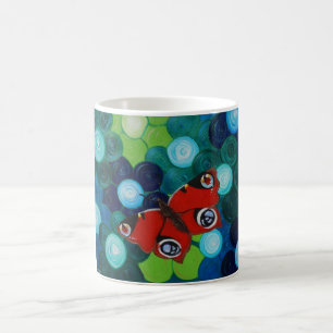 Färgning av peacock Butterfly Kaffemugg