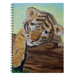 Färgning av pipande tiger Unge Anteckningsbok Med Spiral