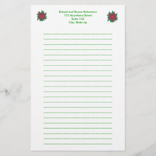 Färgning av Poinsettia Flower jul Stationery Brevpapper