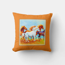 Färgning av rinnande hästar. Köp nu Kudde