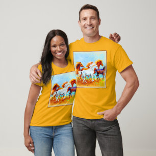 Färgning av rinnande hästar. Köp nu T Shirt