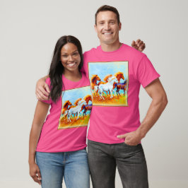 Färgning av rinnande hästar. Köp nu T Shirt