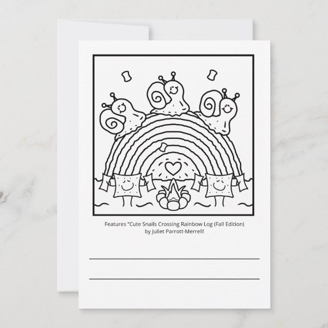 Färgning av ruttfällning i Cute Snigel genom korsa Kort (Baksida)