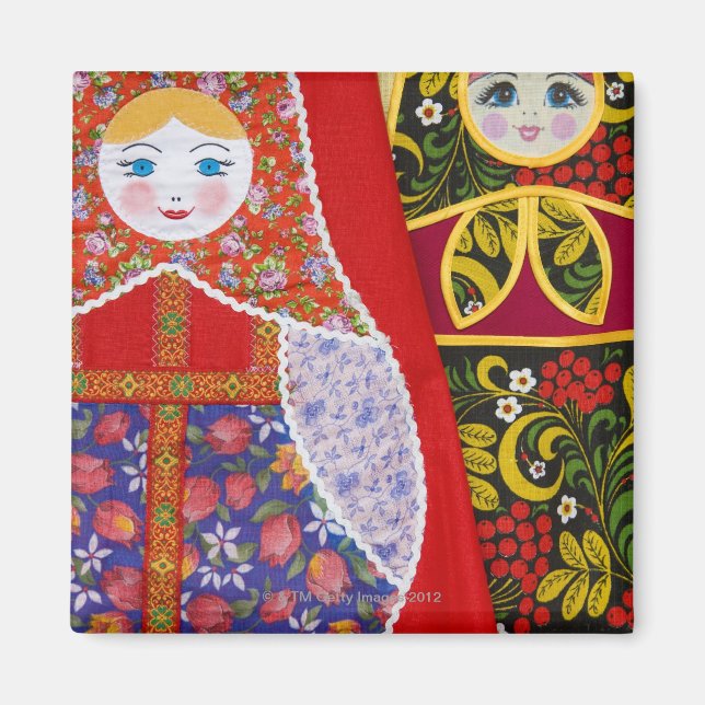 Färgning av ryska Matryoshka-docka Magnet (Framsidan)