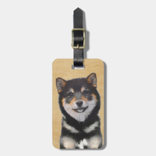Färgning av Shiba Inu (svart och tonvis) - Hund Ar Bagagebricka