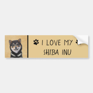 Färgning av Shiba Inu (svart och tonvis) - Hund Ar Bildekal