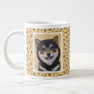 Färgning av Shiba Inu (svart och tonvis) - Hund Ar Jumbo Mugg