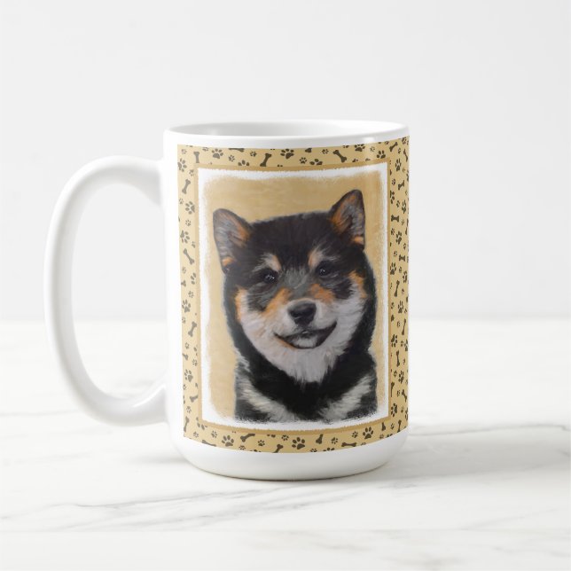 Färgning av Shiba Inu (svart och tonvis) - Hund Ar Kaffemugg (Vänster)