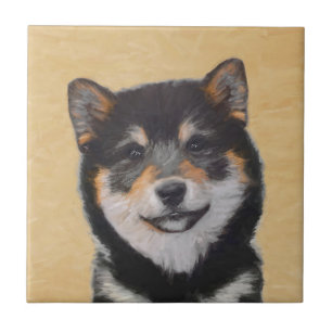 Färgning av Shiba Inu (svart och tonvis) - Hund Ar Kakelplatta