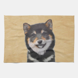Färgning av Shiba Inu (svart och tonvis) - Hund Ar Kökshandduk