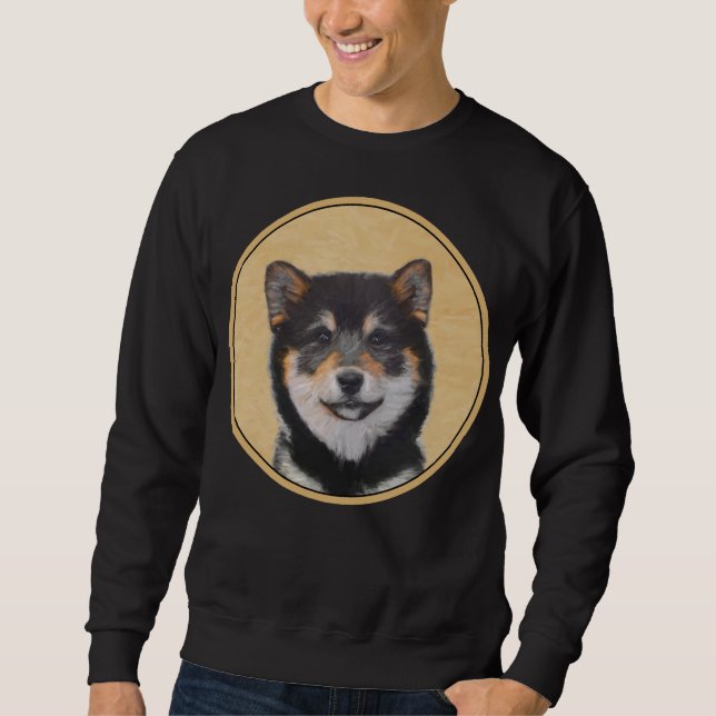 Färgning av Shiba Inu (svart och tonvis) - Hund Ar Lång Ärmad Tröja (Framsida)