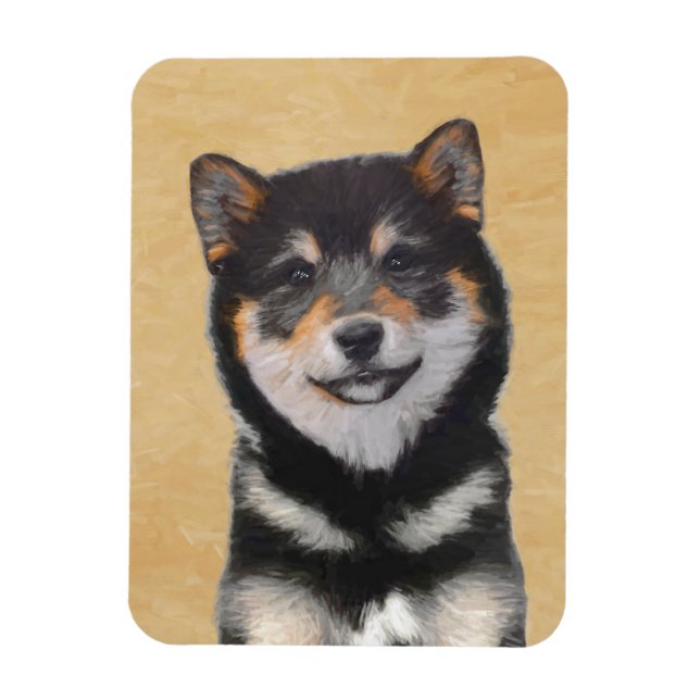 Färgning av Shiba Inu (svart och tonvis) - Hund Ar Magnet (Vertikal)
