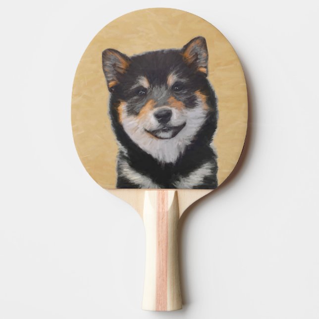 Färgning av Shiba Inu (svart och tonvis) - Hund Ar Pingisracket (Framsidan)
