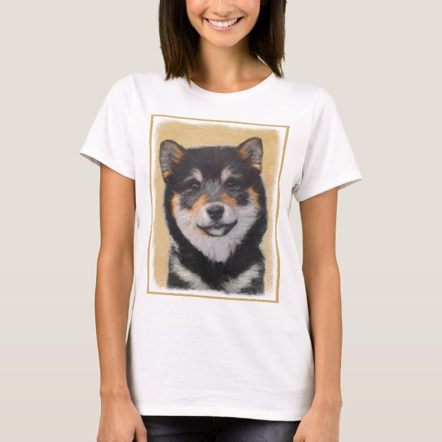 Färgning av Shiba Inu (svart och tonvis) - Hund Ar Tee (Framsida)