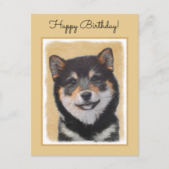 Färgning av Shiba Inu (svart och tonvis) - Hund Ar Vykort (Framsida)