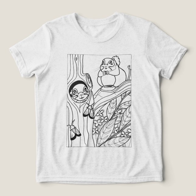 Färgning av sibiriska flygekorrar t shirt (Design Framsida)