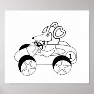 Färgning av sidkapplöpare råtta poster