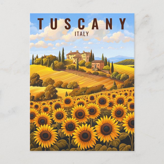 Färgning av solblommor från Toscana | Italien Trav Vykort (Framsida)