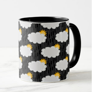 Färgning av solskensmoln Mönster Design Black Mugg