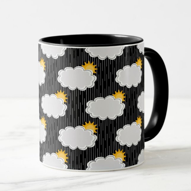 Färgning av solskensmoln Mönster Design Black Mugg (Skapare uppladdad)