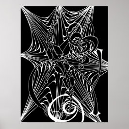Färgning av svart bakgrundsZen Doodle-Vuxen Poster