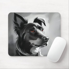Färgning av svart och Silver Hund Porträtt Musmatta
