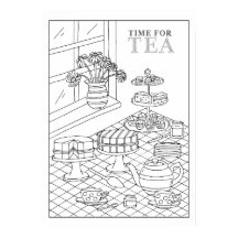 Färgning av Teatime Tea Party Quaint DIY Poster