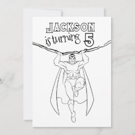 Färgning av toppen Hero Party Inbjudan i färg