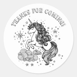 Färgning av Unicorn Barns födelsedag Party Personl Runt Klistermärke