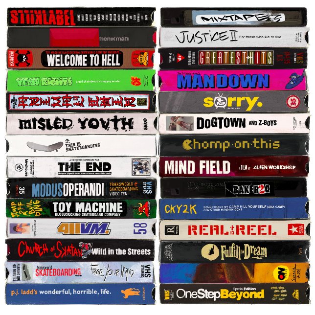 Färgning av VHS-band för klassisk skateboarding Mini Skateboard Bräda 18,5 Cm (Skapare uppladdad)