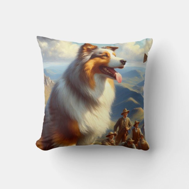 Färgning av vintage Australian shepherd Kudde (Framsida)