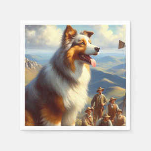 Färgning av vintage Australian shepherd Pappersservett
