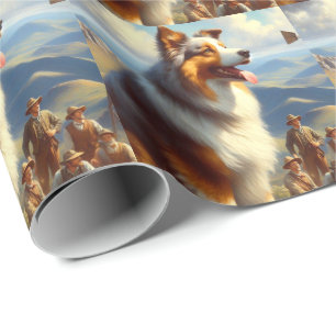 Färgning av vintage Australian shepherd Presentpapper