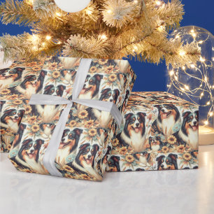 Färgning av Vintagen Cute Australian shepherd Presentpapper