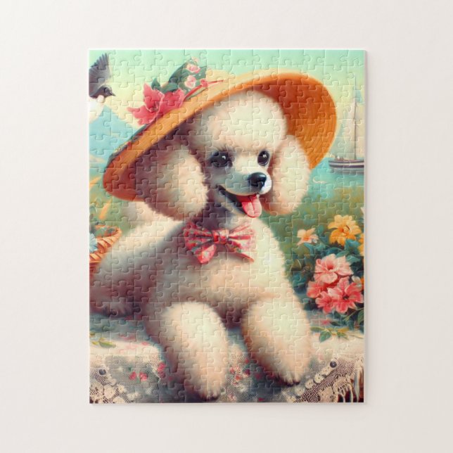 Färgning av Vintagen Cute Pudel Pussel (Vertikal)