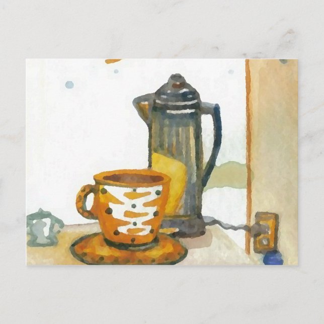 Färgning av vissa kaffekatset CricketDiane Coffee  Vykort (Framsida)