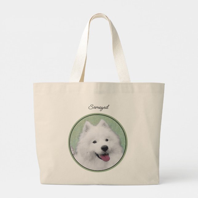 Färgning av vit kute, originalkonst av Pet-Hund Jumbo Tygkasse (Baksida)