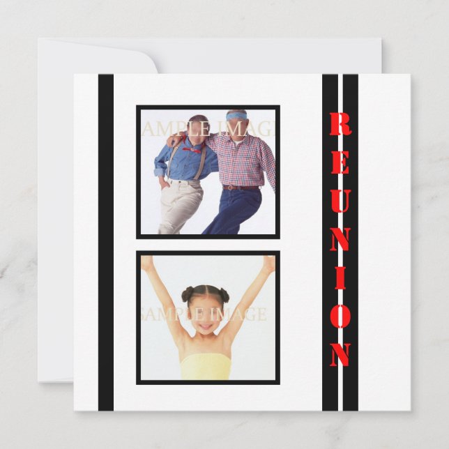 Färgning av vit svart familj PERSONALIZE Inbjudningar (Framsida)