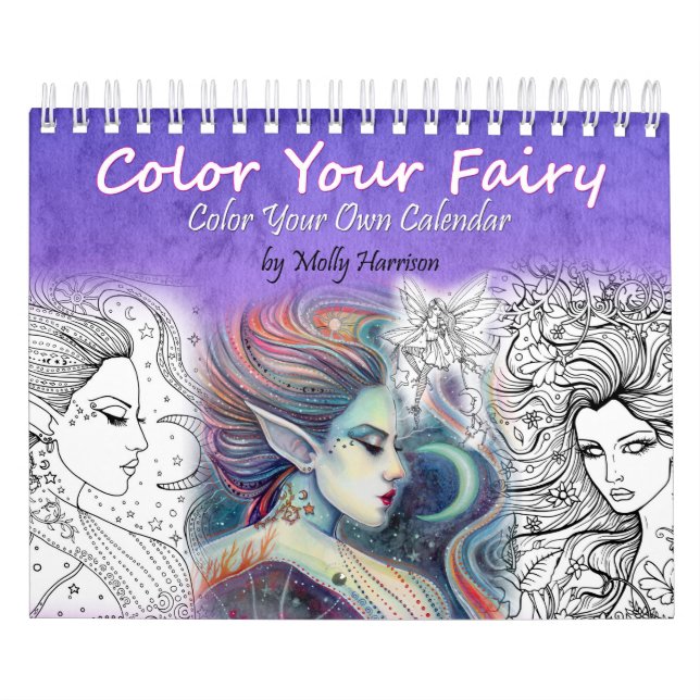 Färgning av Vuxen Fairy Coloring Calendar 2017 Kalender (Omslag)