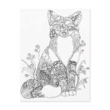 Färgning av vuxen Fox Animal Art