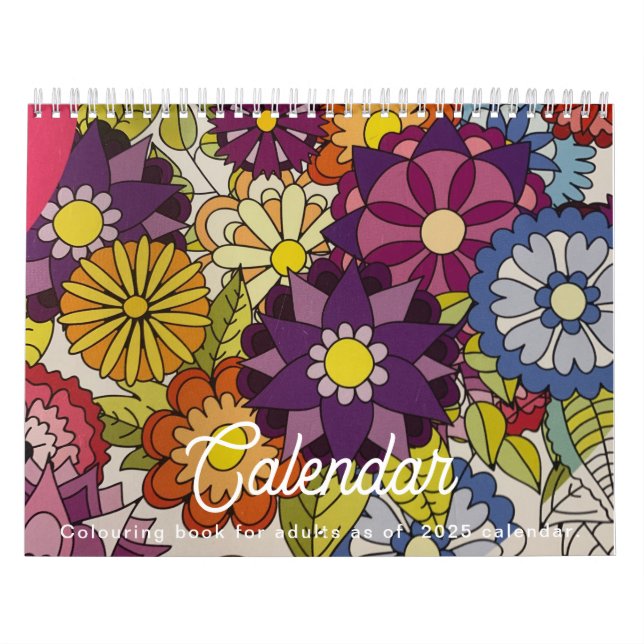 Färgning av vuxen i bok-kalendern 2025. kalender (Omslag)