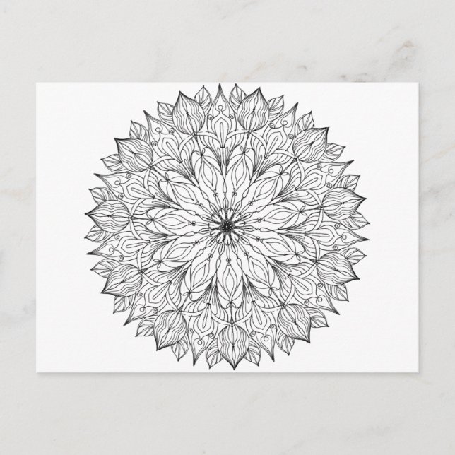 Färgning av vuxen i DIY mandala-konstform Vykort (Framsida)