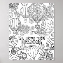Färgning av Vuxen Zen Doodle Art Swirls Ballons