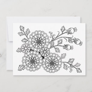 Färgning av vykort Finare Blommigt Design