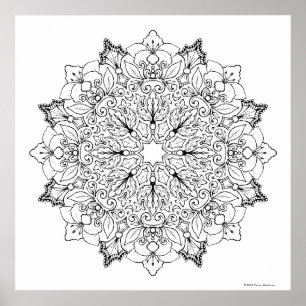 Färgning Bok Mandala 1-63 Poster